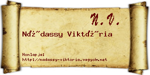 Nádassy Viktória névjegykártya